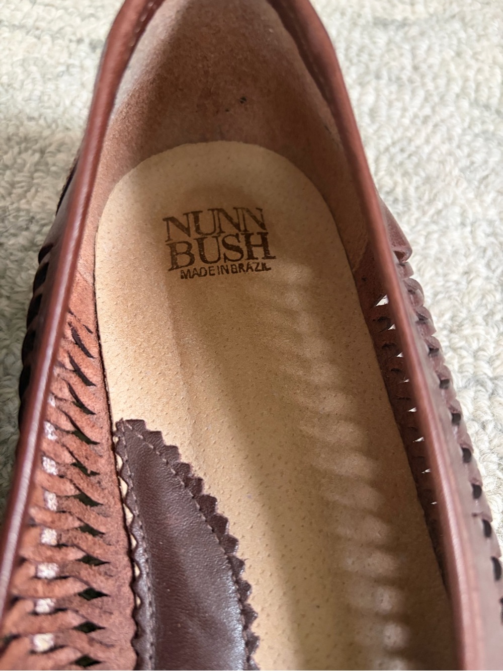 Nunn Bush Brown Woven Leather Tassel Loafers Mens 9.5M Made in Brazil - Picture 2 of 8